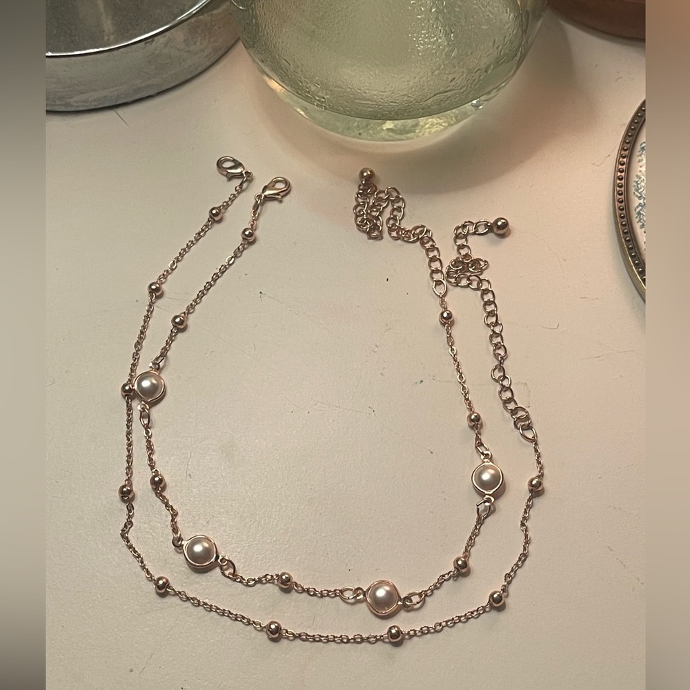 Rose Gold Pearl Choker